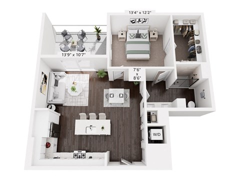 The Beverly by Alta, A6, 1 Bedroom 1 Bathroom - Atlanta